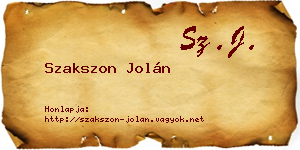 Szakszon Jolán névjegykártya