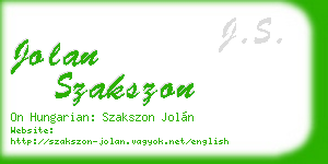 jolan szakszon business card
